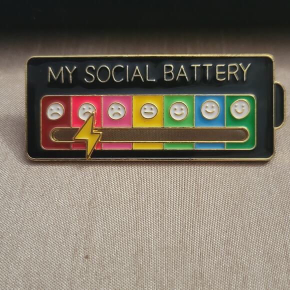 social battery movable meter lapel collar pin - Picture 2 of 4